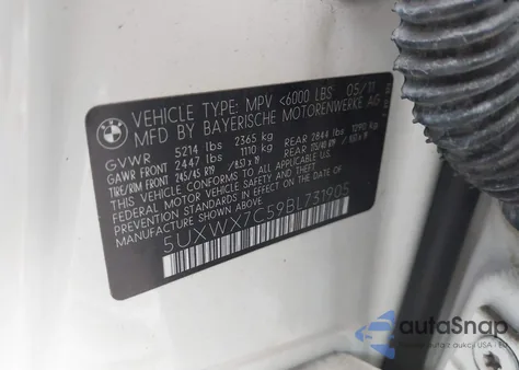 2011 BMW X3 xDrive35I из США, поврежденный, VIN 5UXWX7C59BL731905